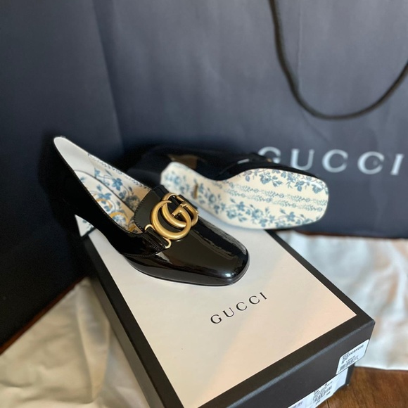 Gucci Womens Calfskin GG Marmont Mid Heel Pump NIB - Picture 14 of 15
